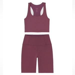 SET - Girlfriend Collective Rib Bike Short & Sports Bra - Fig